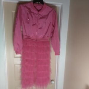 Elegant Pink Ruffled Dress